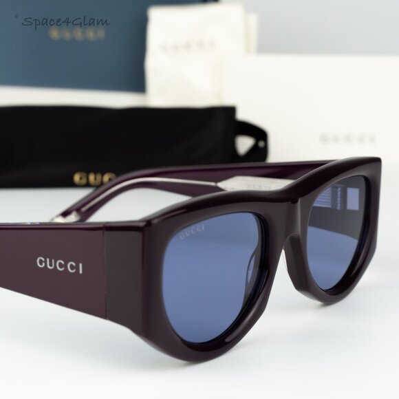 Gucci Women Sunglasses Violet Rectangular GG1917S 010 BRAND NEW - Picture 4 of 7